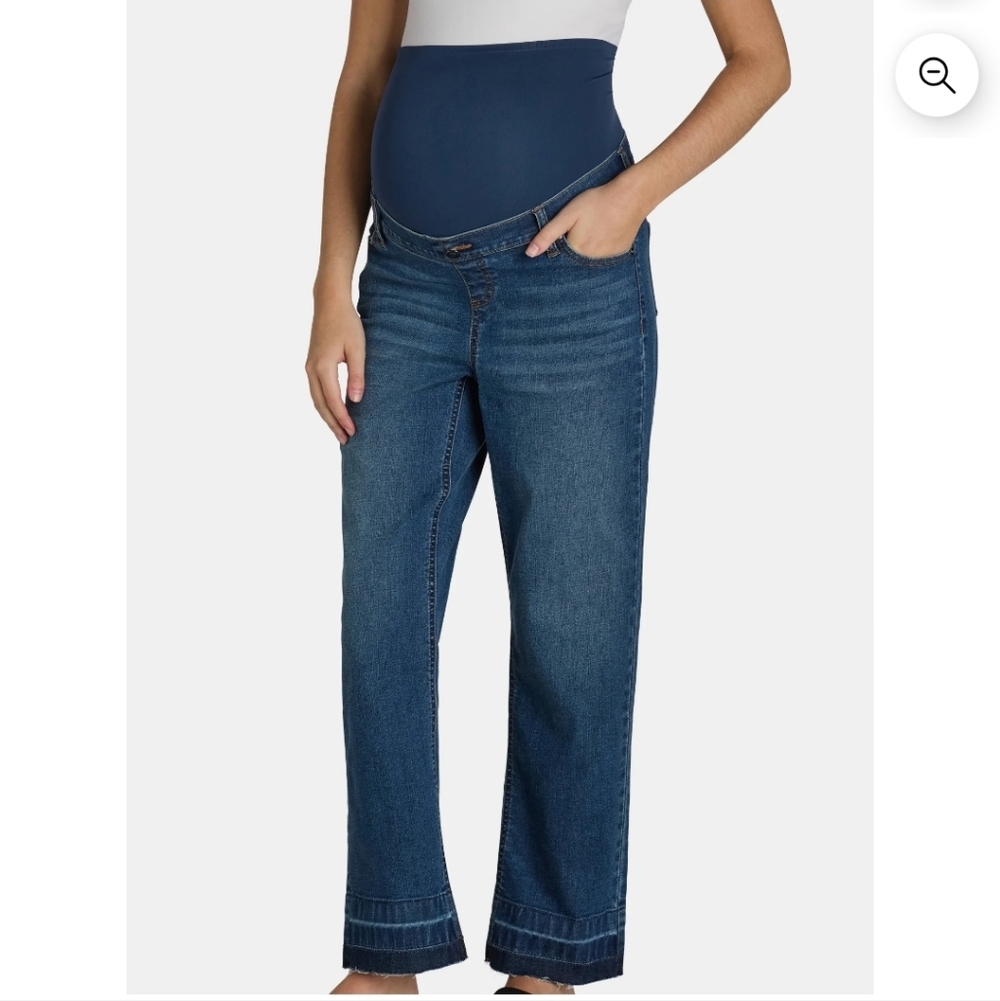 Time and Tru Maternity Pants Sz M(8-10) Women's Straight Leg Jeans - Dark Blue